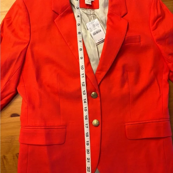 J. Crew NWT Bright Orange Blazer - Size 8 - Picture 6 of 9